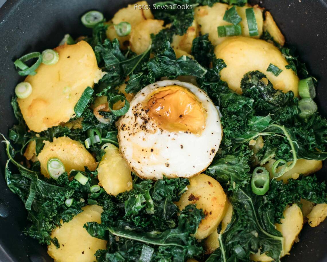 Vegetarisches Rezept: Grünkohlgröstl 3