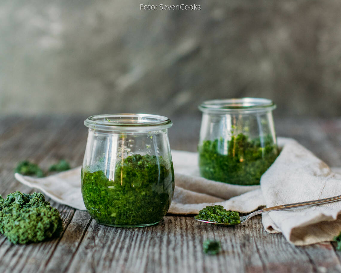 Vegetarisches Rezept: Grünkohl-Pesto 3
