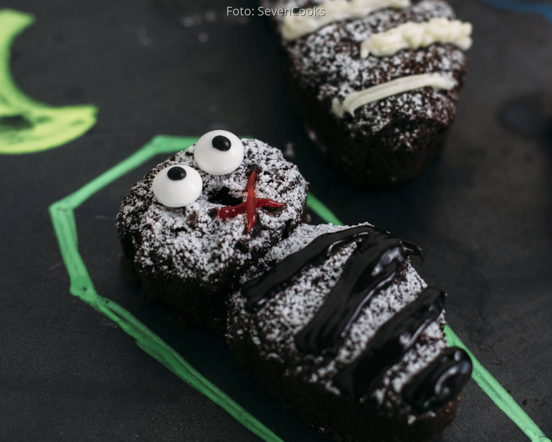 Vegetarisches Rezept: Gruselige Schokoküchlein