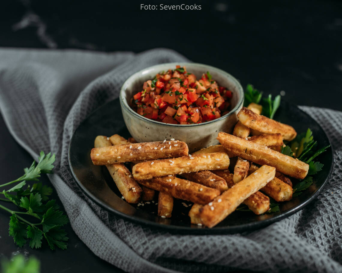 Vegetarisches Rezept: Halloumi Pommes 1