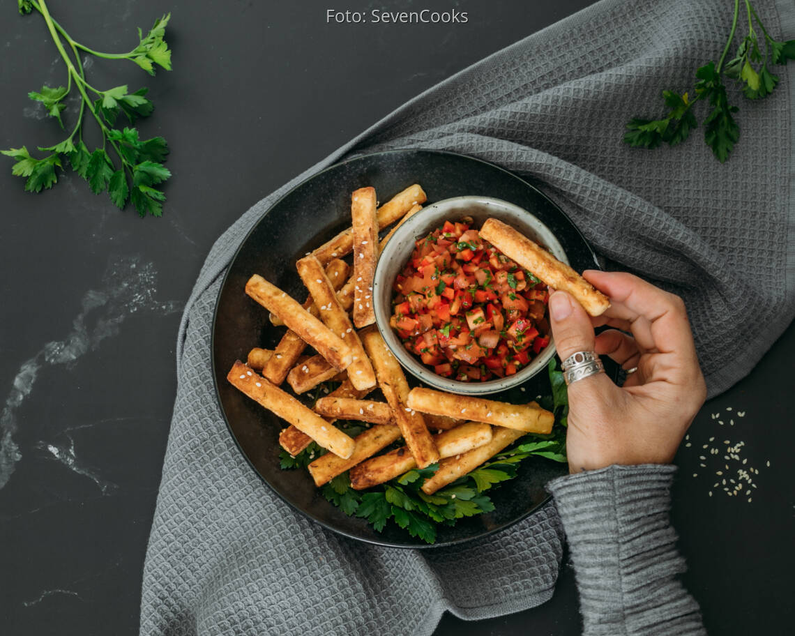 Vegetarisches Rezept: Halloumi Pommes 2