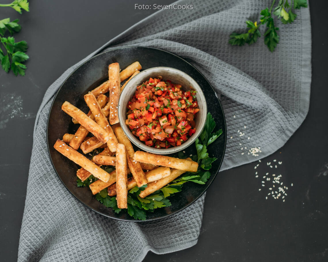 Vegetarisches Rezept: Halloumi Pommes 3