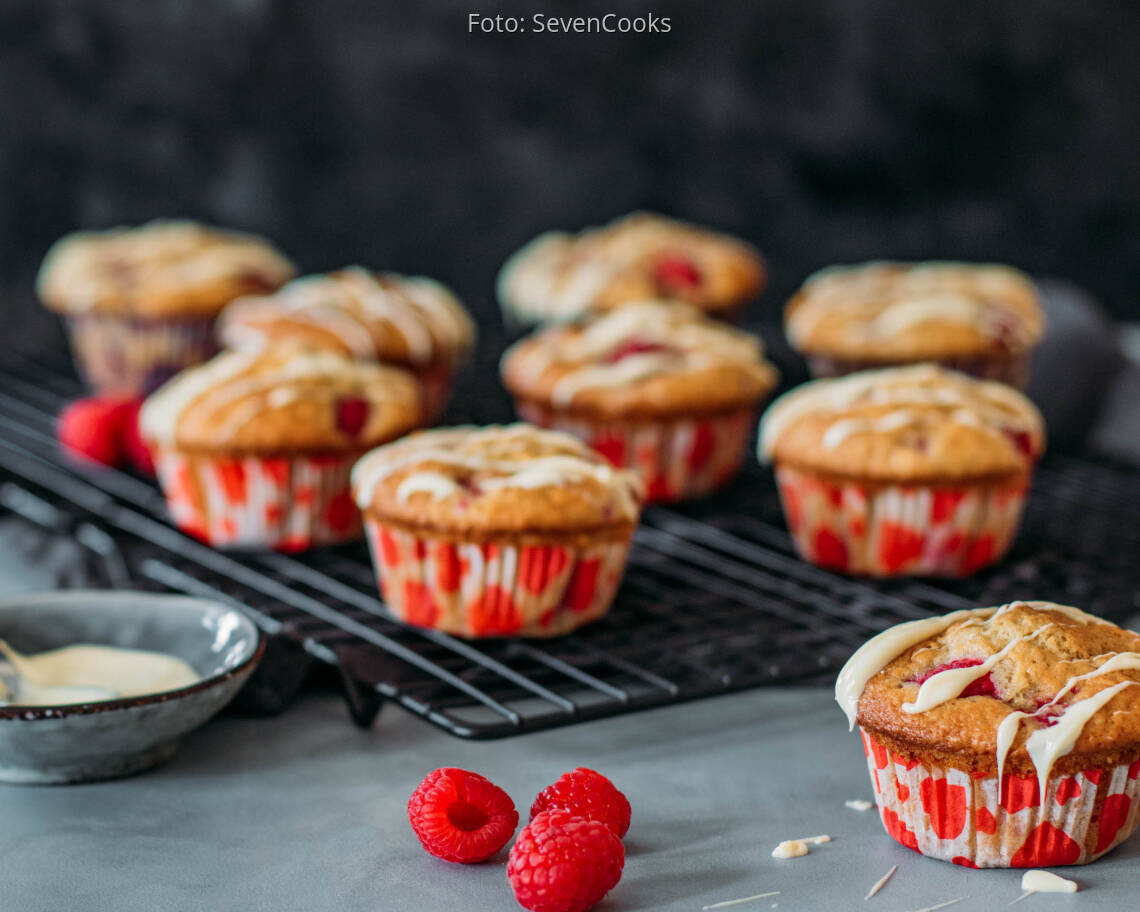 Vegetarisches Rezept: Himbeer Muffins