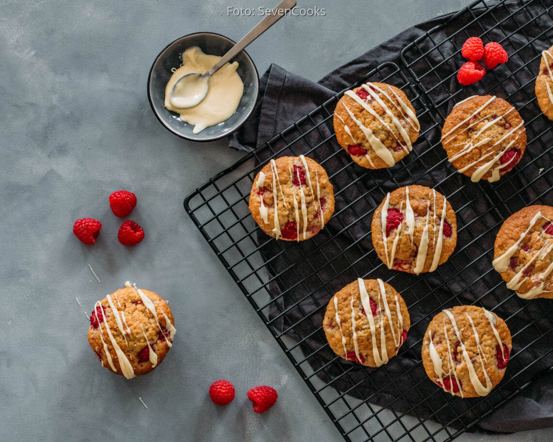 Vegetarisches Rezept: Himbeer Muffins