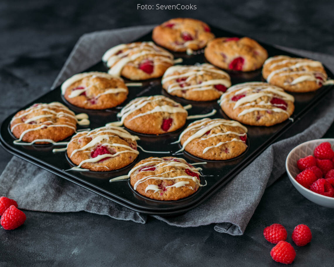 Vegetarisches Rezept: Himbeer Muffins