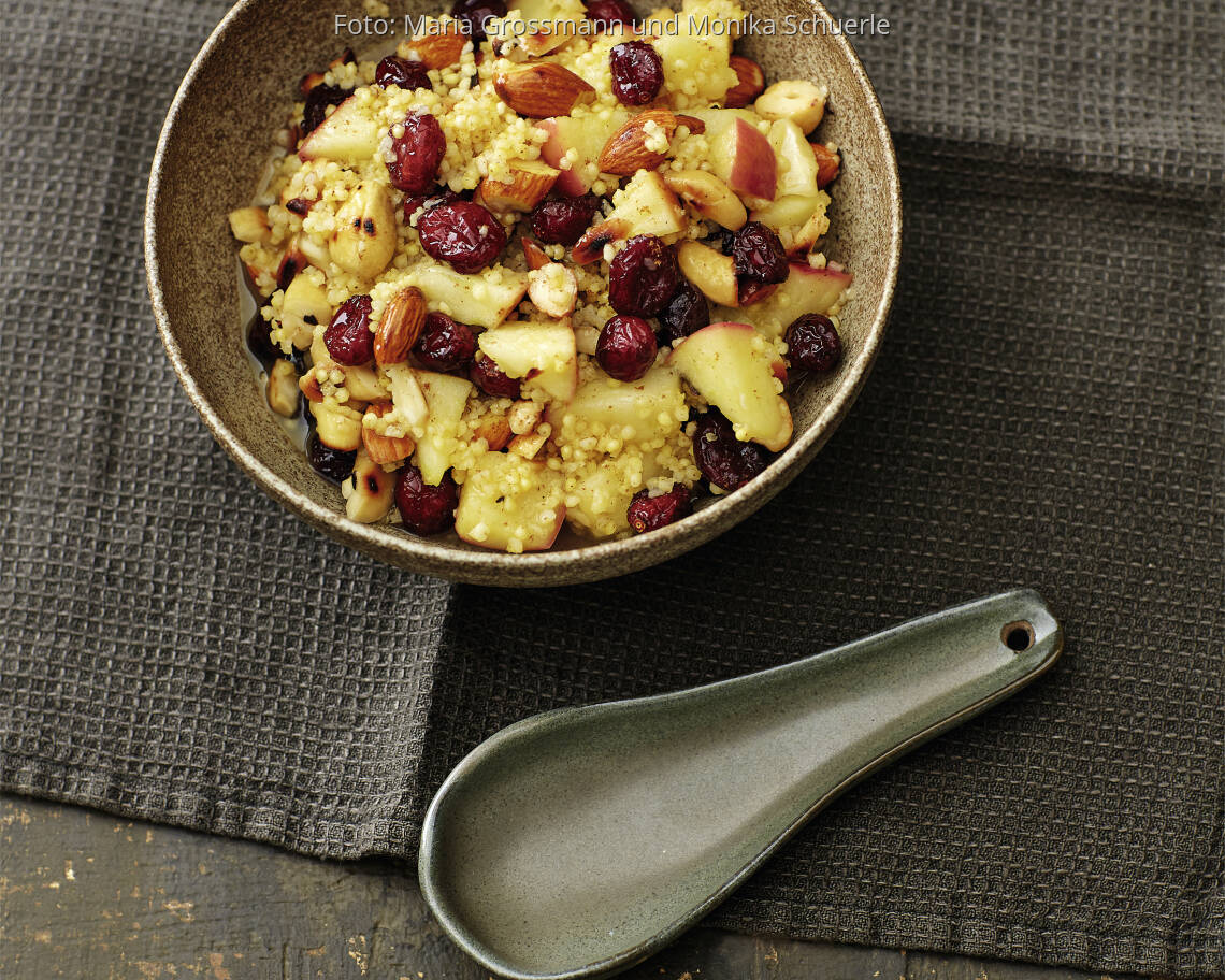 Vegetarisches Rezept: Hirse Bowl mit Cranberrys