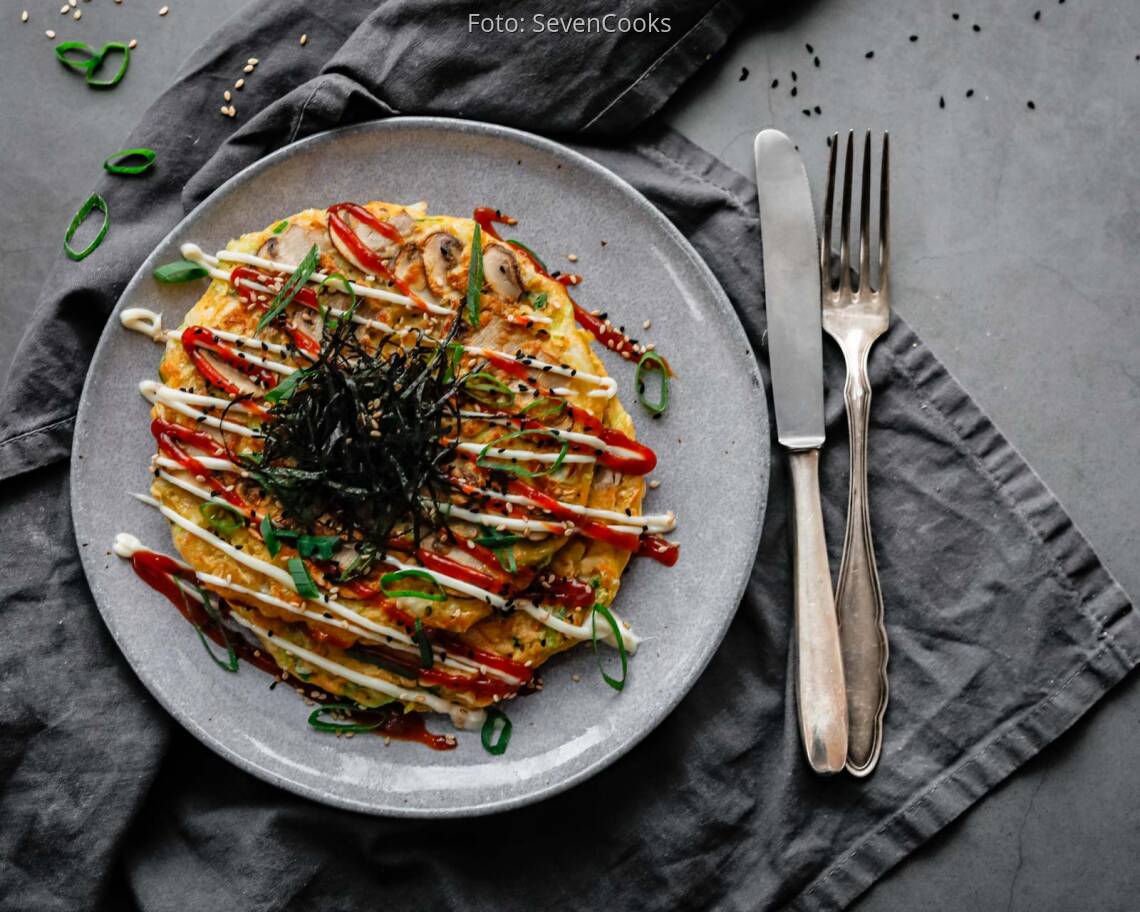Vegetarisches Rezept: Japanische Pfannkuchen