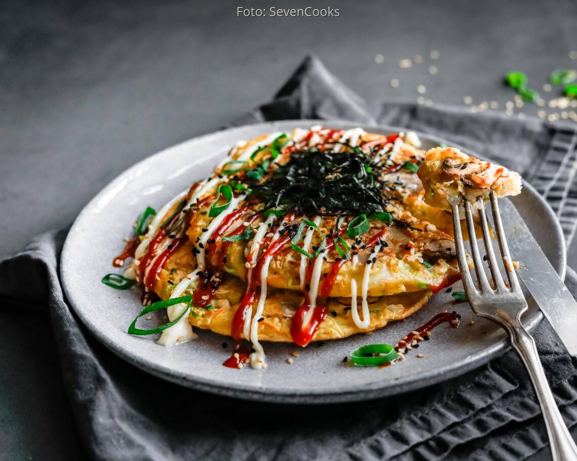 Vegetarisches Rezept: Japanische Pfannkuchen 2
