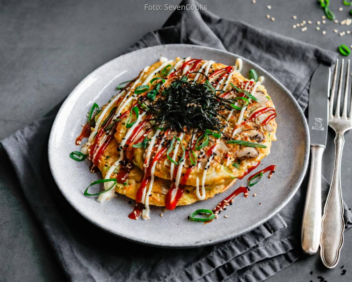 Vegetarisches Rezept: Japanische Pfannkuchen 3
