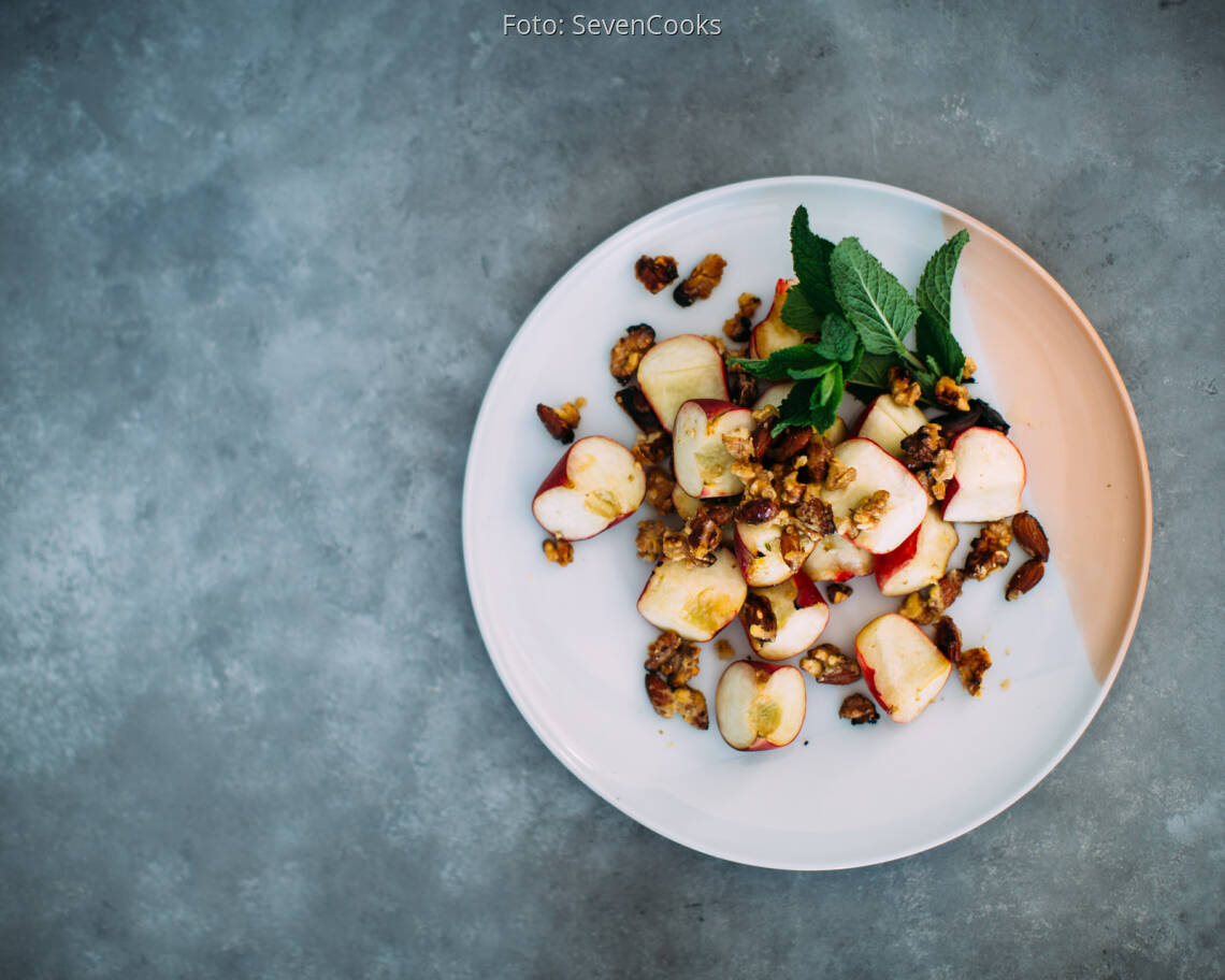 Vegetarisches Rezept: Karamellisierte Pfirsiche