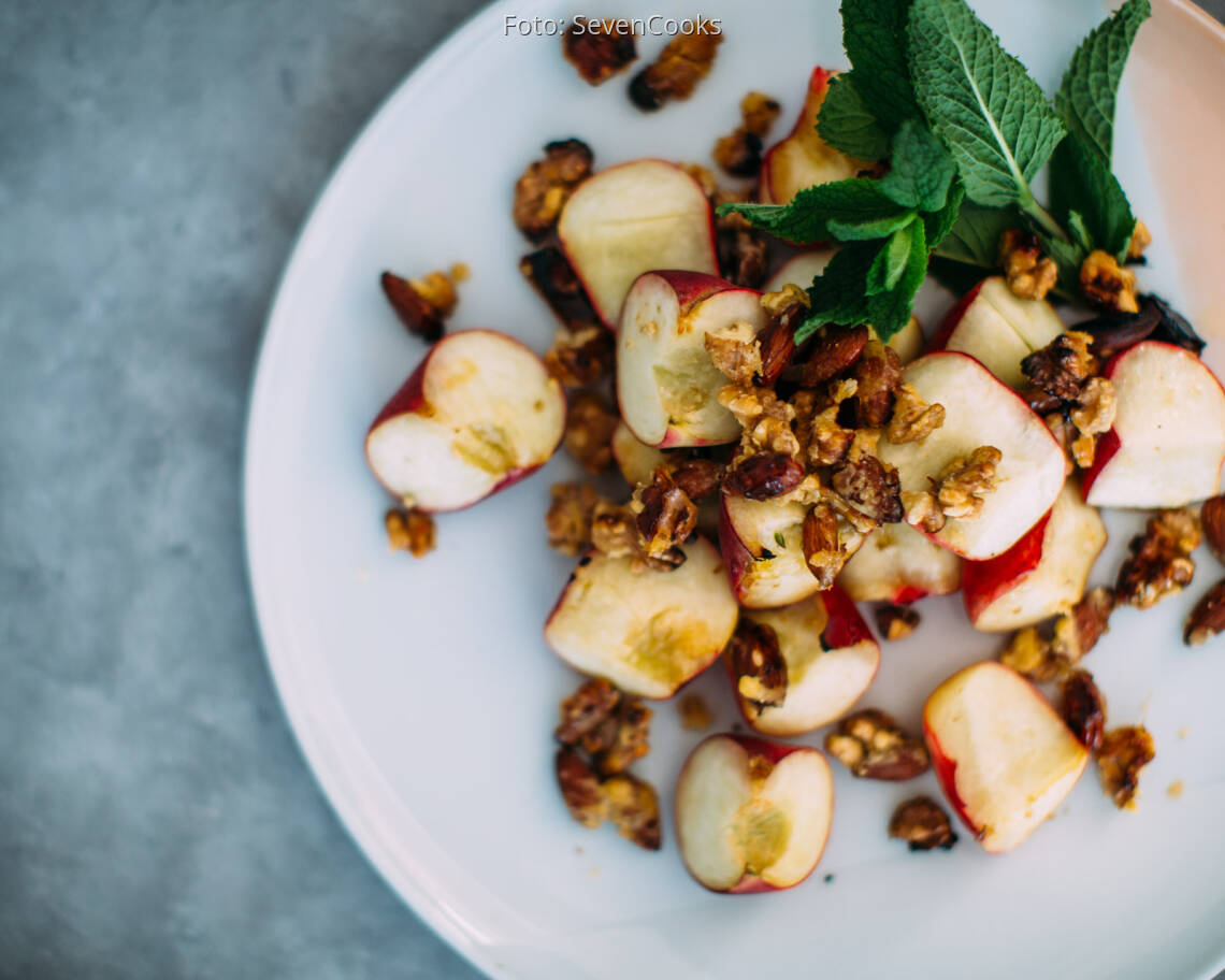 Vegetarisches Rezept: Karamellisierte Pfirsiche