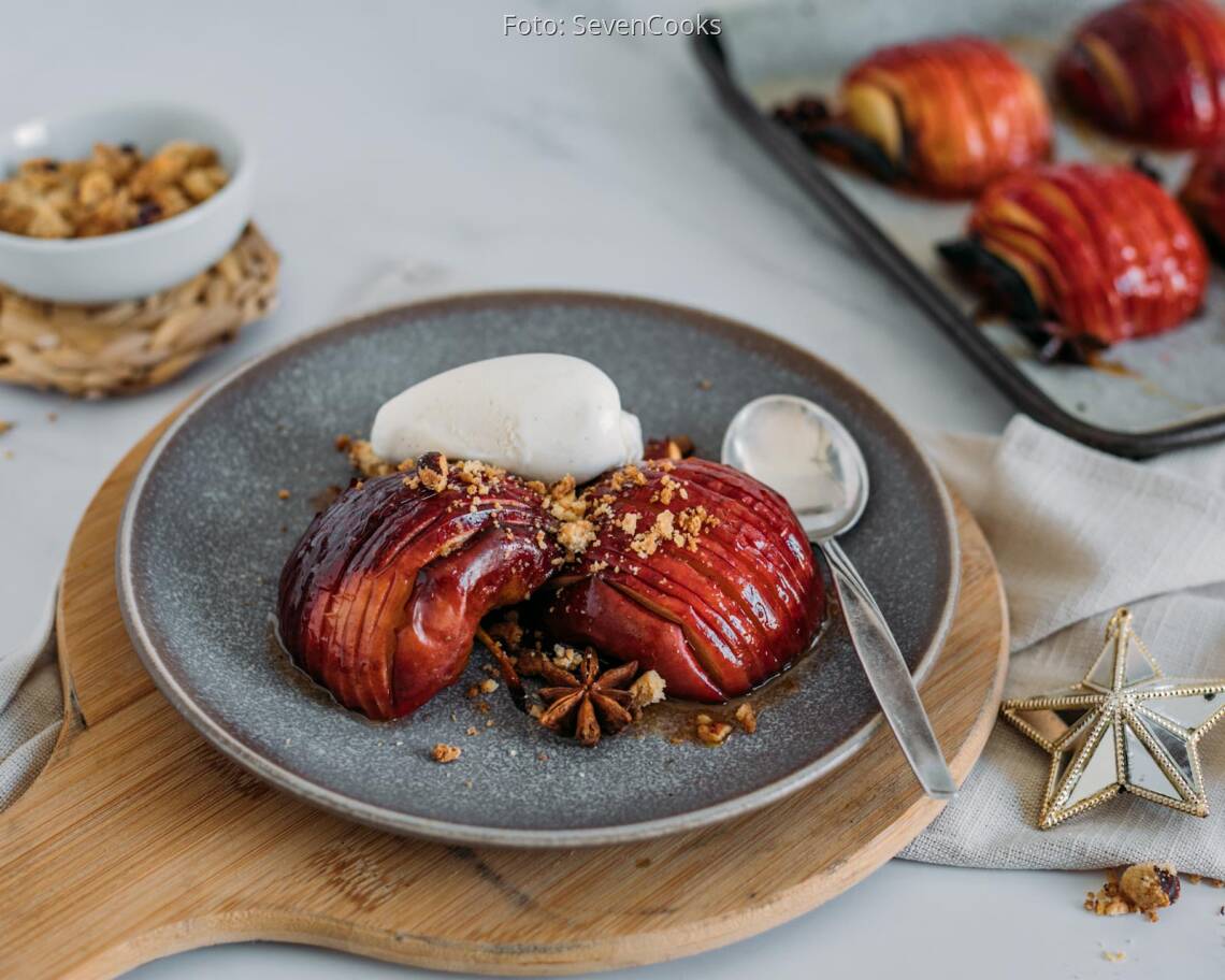 Vegetarisches Rezept: Karamellisierter Bratapfel