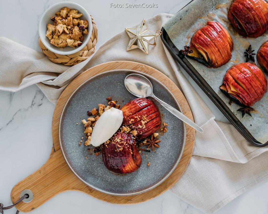 Vegetarisches Rezept: Karamellisierter Bratapfel