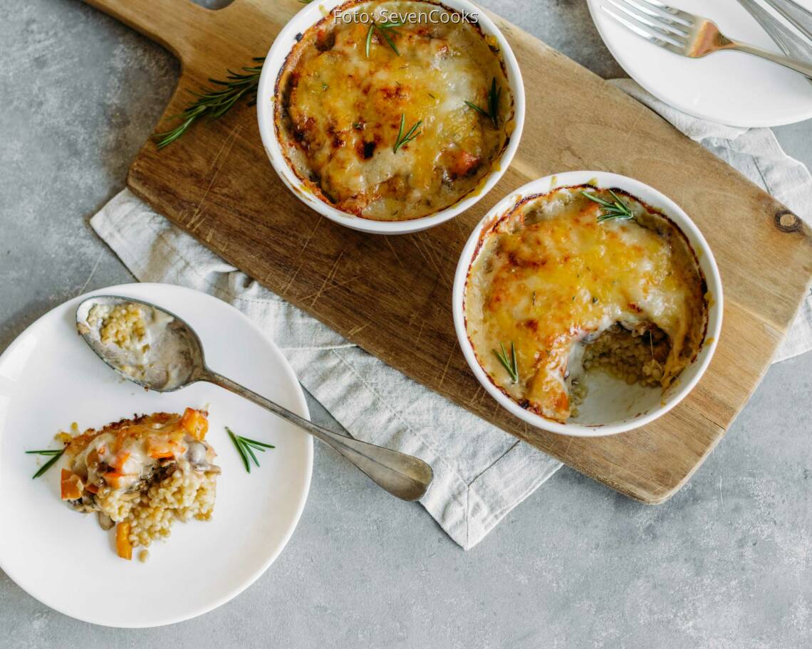 Vegetarisches Rezept: Kürbis-Graupen-Auflauf 3