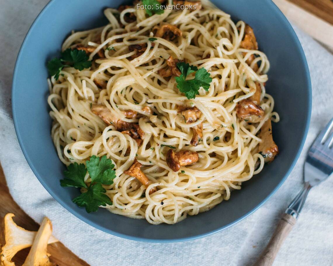 Vegetarisches Rezept: Linguine mit Pfifferlingen 1