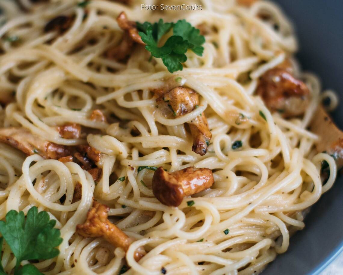 Vegetarisches Rezept: Linguine mit Pfifferlingen 3