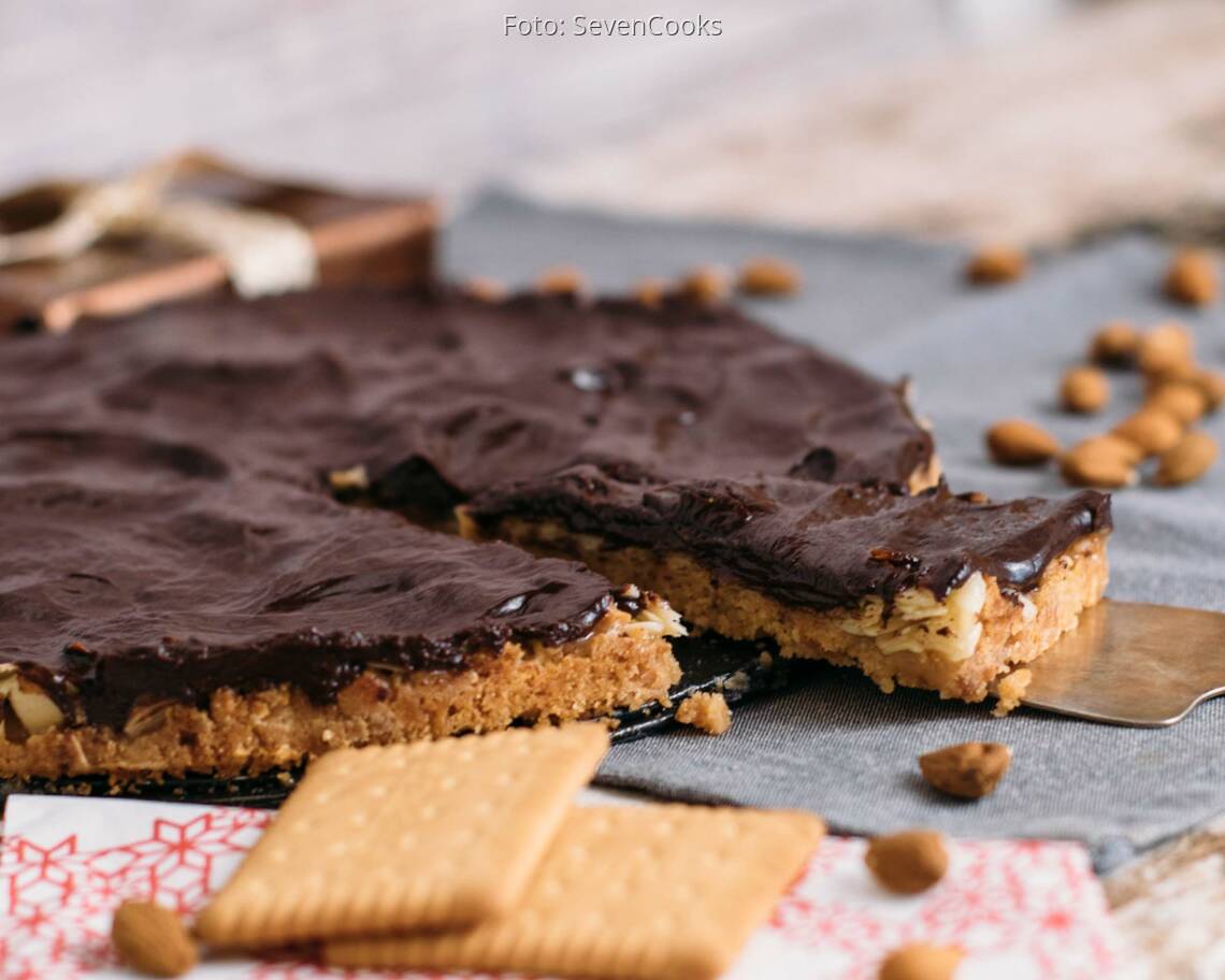 Vegetarisches Rezept: Mandel-Karamell-Schokoladen Tarte 1