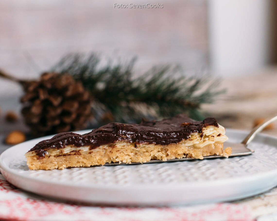 Vegetarisches Rezept: Mandel-Karamell-Schokoladen Tarte 3