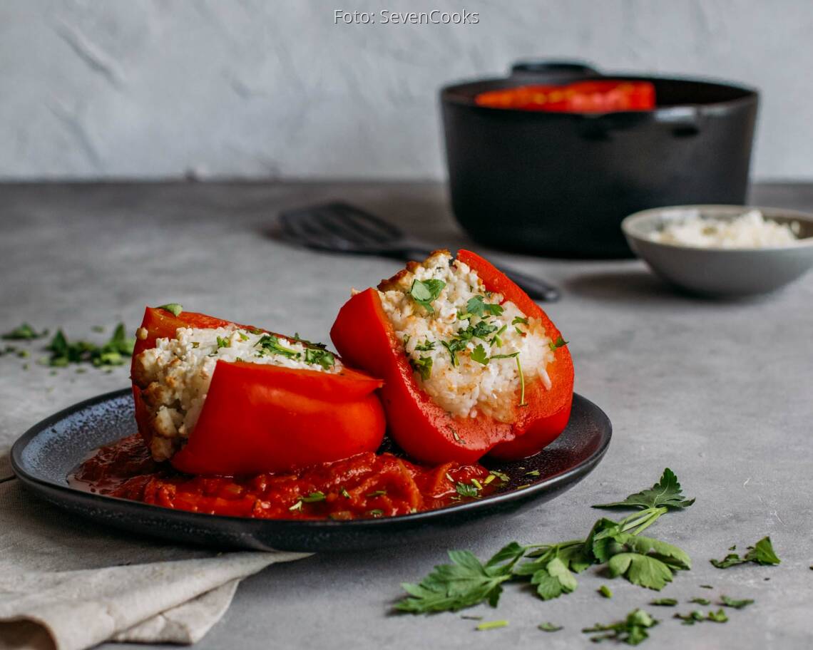 Vegetarisches Rezept: Meal Prep: Gefüllte Paprika