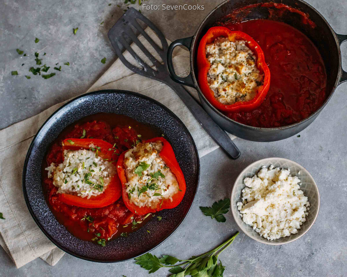 Vegetarisches Rezept: Meal Prep: Gefüllte Paprika