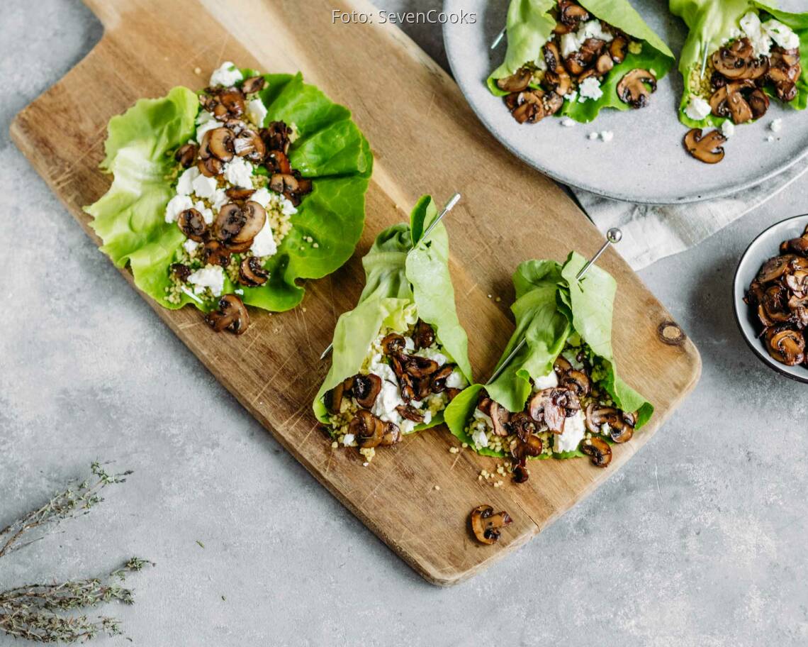 Vegetarisches Rezept: Meal Prep: Salatrollen mit Couscous und Feta 2