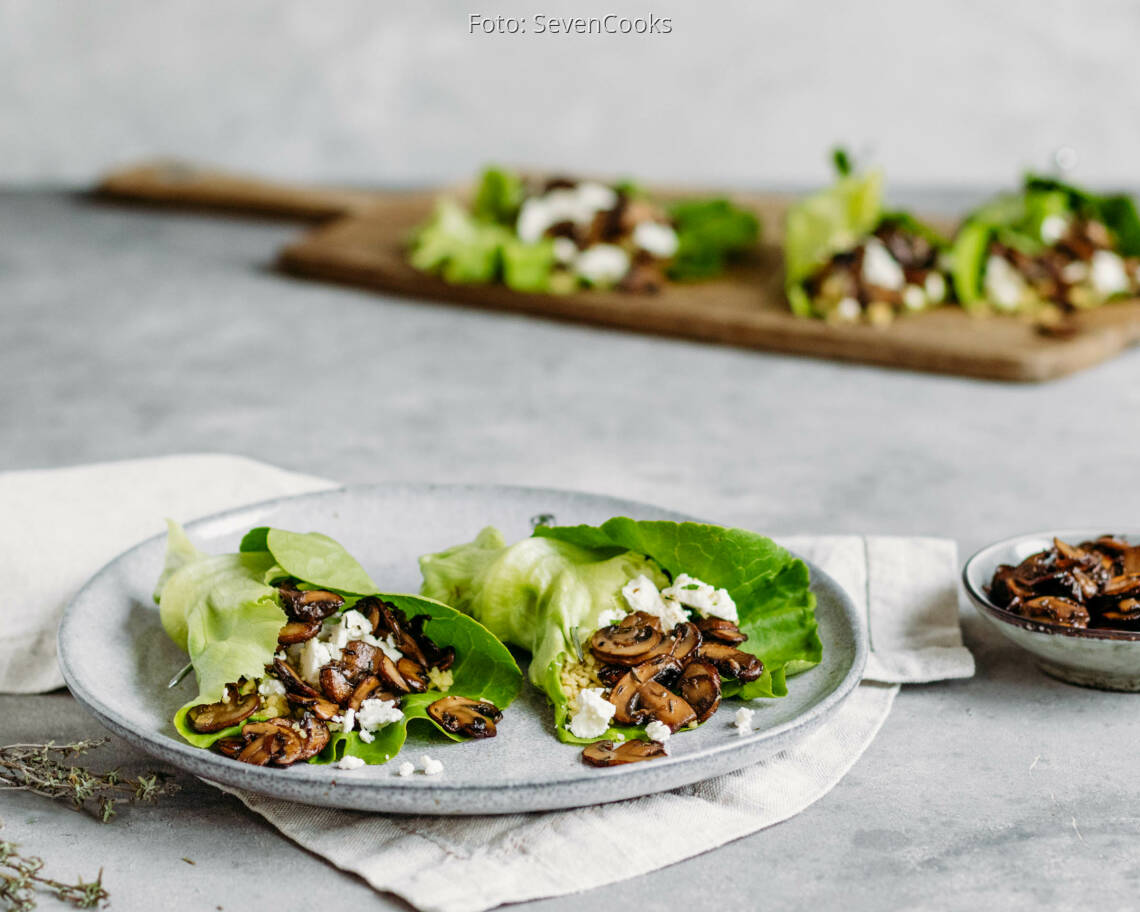 Vegetarisches Rezept: Meal Prep: Salatrollen mit Couscous und Feta 3