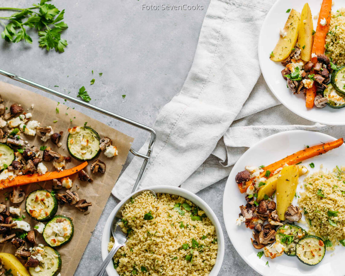 Vegetarisches Rezept: Meal-Prep: Ofengemüse mit Couscous 2