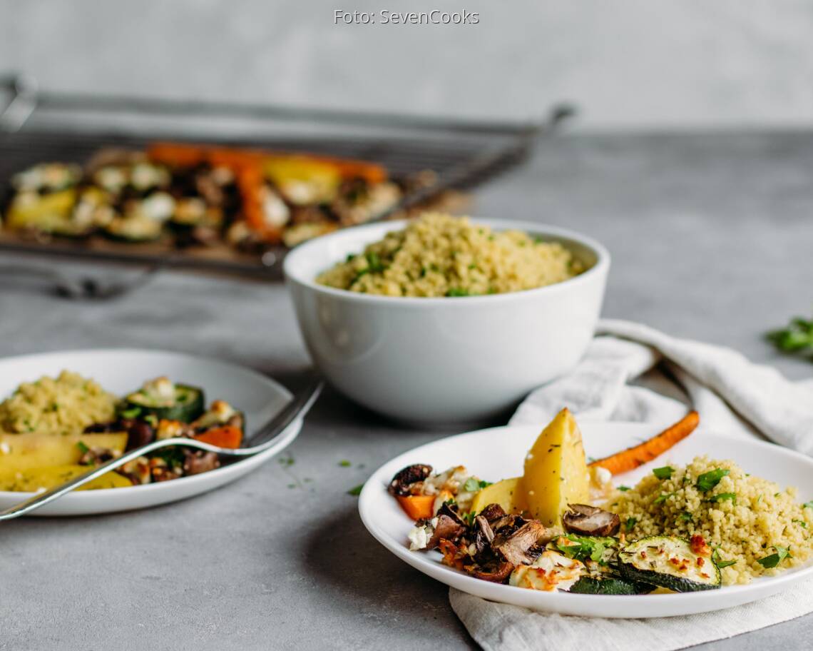Vegetarisches Rezept: Meal-Prep: Ofengemüse mit Couscous 3