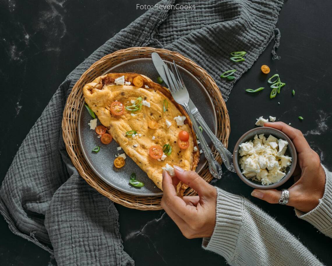 Vegetarisches Rezept: Mediterranes Omelett mit Feta 3