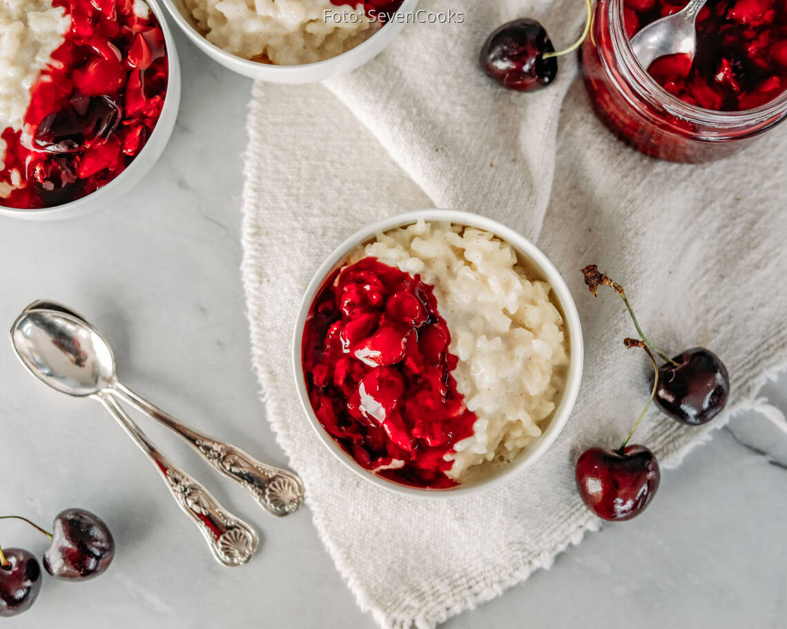 Vegetarisches Rezept: Milchreis mit Sauerkirschkompott 1