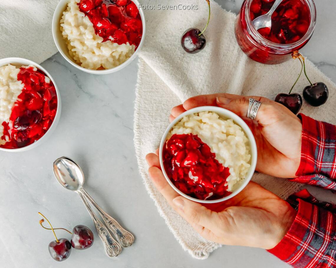 Vegetarisches Rezept: Milchreis mit Sauerkirschkompott 2