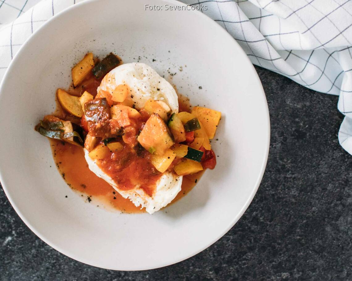 Vegetarisches Rezept: Mozzarella mit mediterranem Gemüse_1