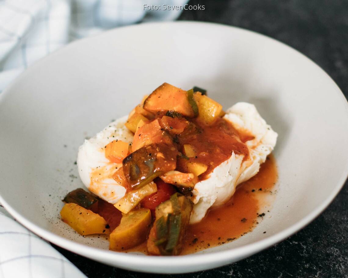 Vegetarisches Rezept: Mozzarella mit mediterranem Gemüse_3