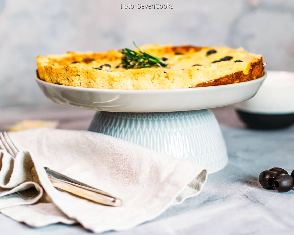 Vegetarisches Rezept: Oliven-Parmesan-Quiche 1