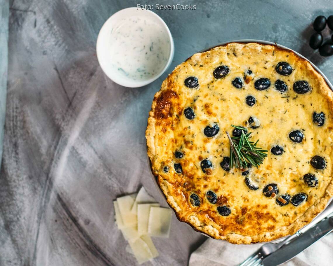 Vegetarisches Rezept: Oliven-Parmesan-Quiche 2