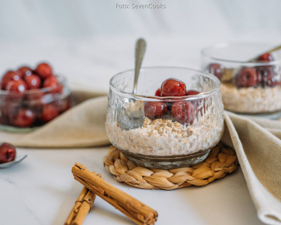 Vegetarisches Rezept: Overnight Oats mit Sauerkirschen 1