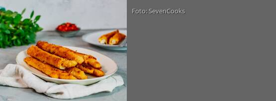 Rezeptbild für "Panierter Spargel mit Käse"