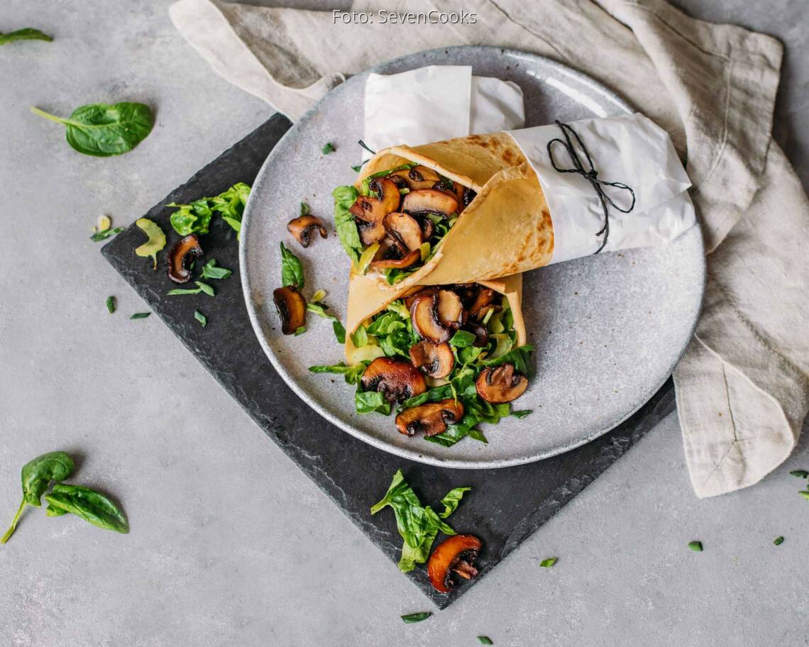 Vegetarisches Rezept: Pfannkuchen Wraps 2