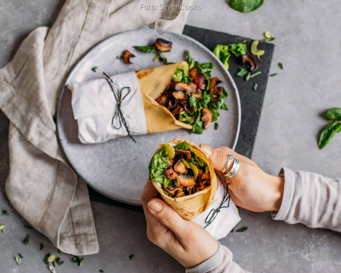 Vegetarisches Rezept: Pfannkuchen Wraps 3