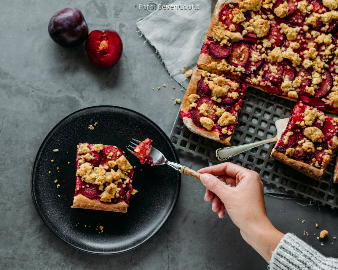Vegetarisches Rezept: Pflaumenkuchen vom Blech