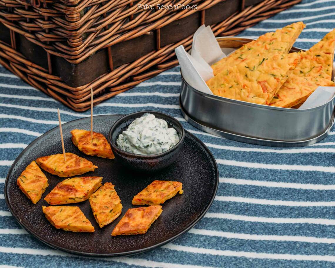 Vegetarisches Rezept: Picknick-Pfannkuchen-Rauten 3