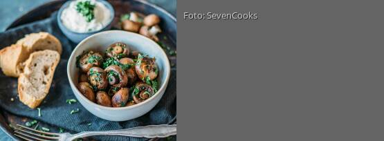 Rezeptbild für "Champignons mit Knoblauchdip"