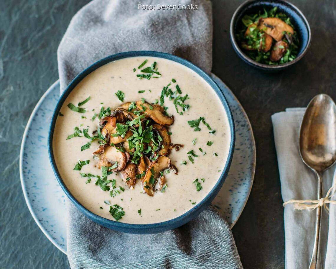 Vegetarisches Rezept: Pilzrahmsuppe 3