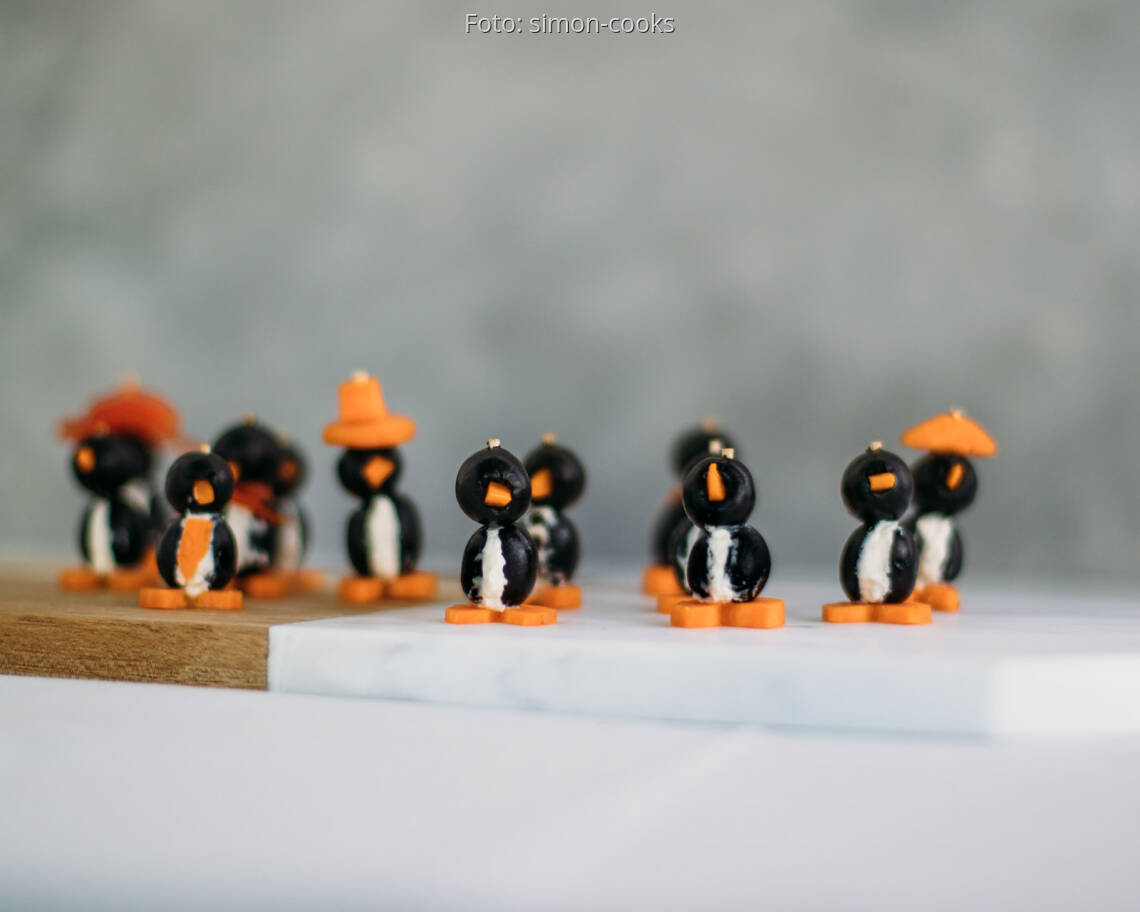 Vegetarisches Rezept: Pinguine aus Oliven