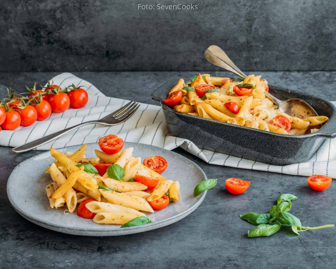 Vegetarisches Rezept: Pizza Nudeln 1