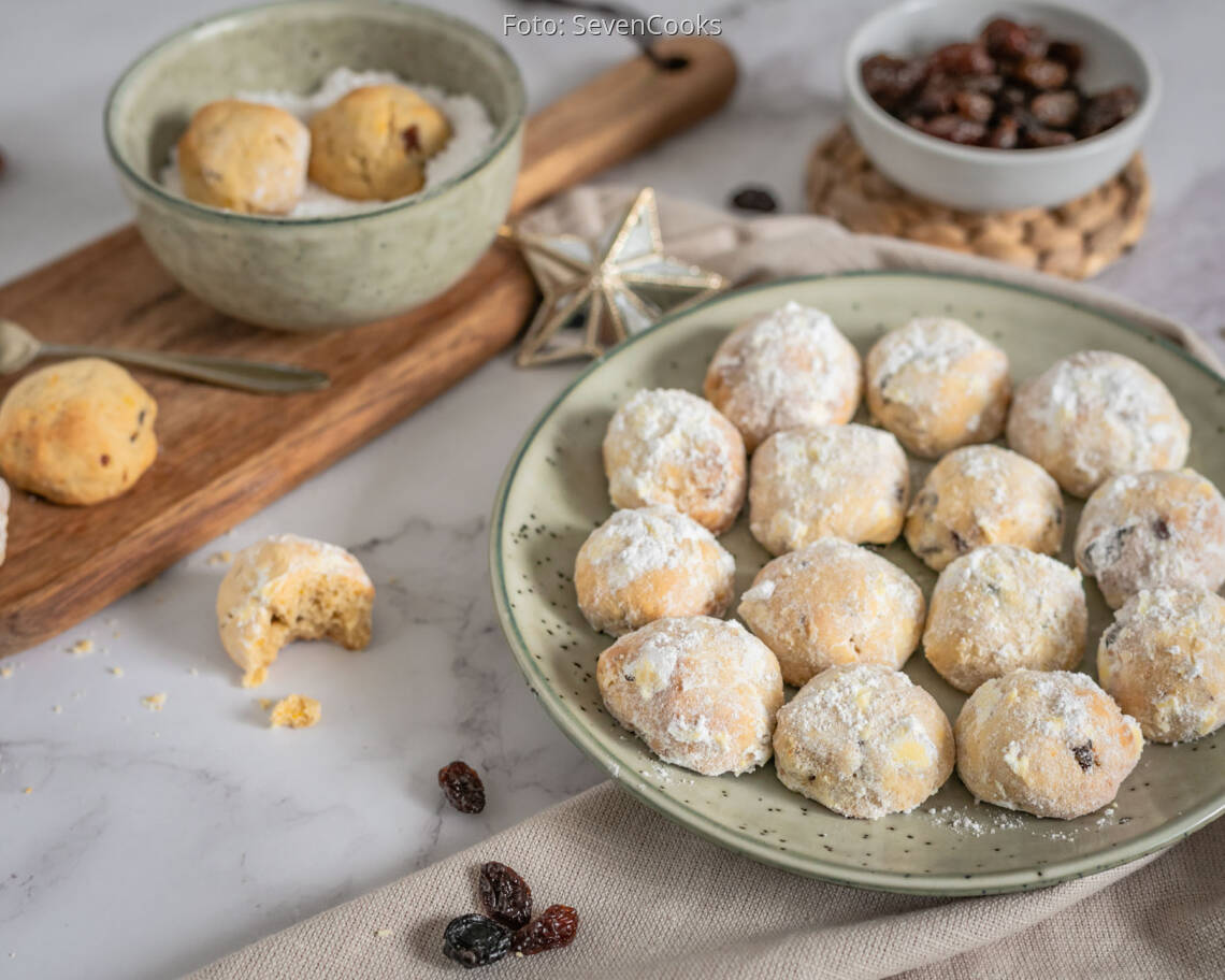 Vegetarisches Rezept: Quarkstollen Bites