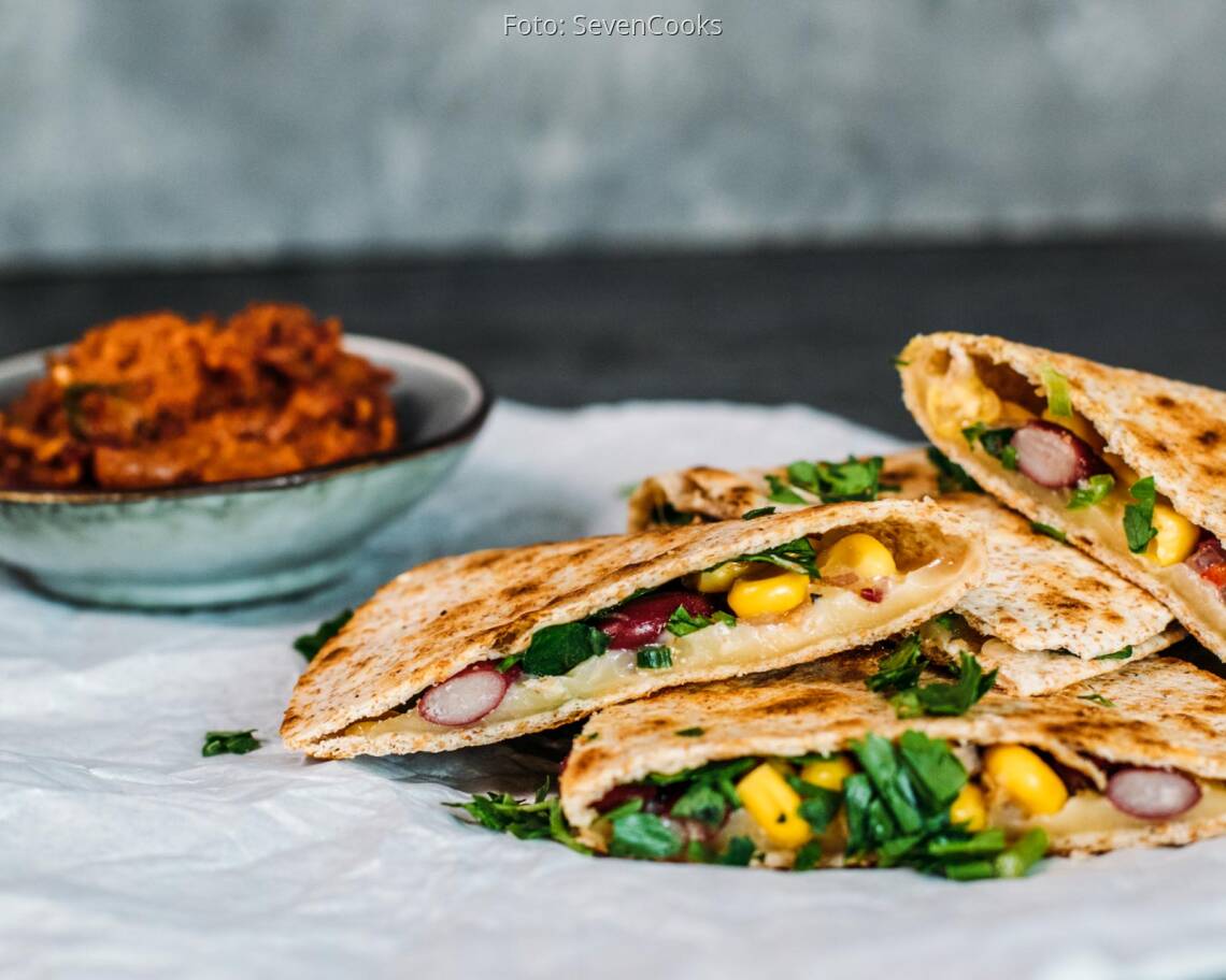 Vegetarisches Rezept: Quesadillas mit Gemüse 2