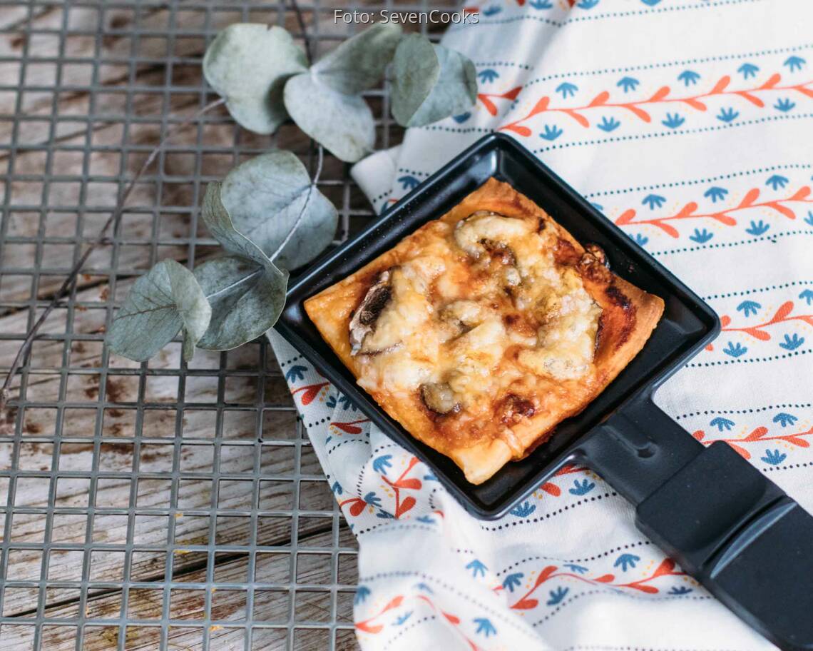Vegetarisches Rezept: Raclette Pizza
