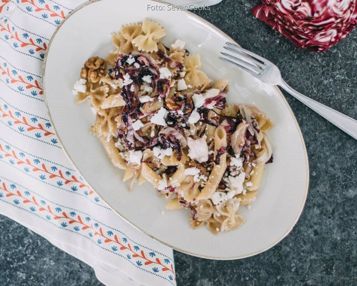 Vegetarisches Rezept: Radicchio-Walnuss-Pasta