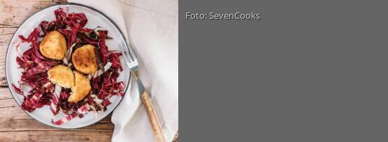 Rezeptbild für "Risottoreisbällchen auf Radicchio-Bett"